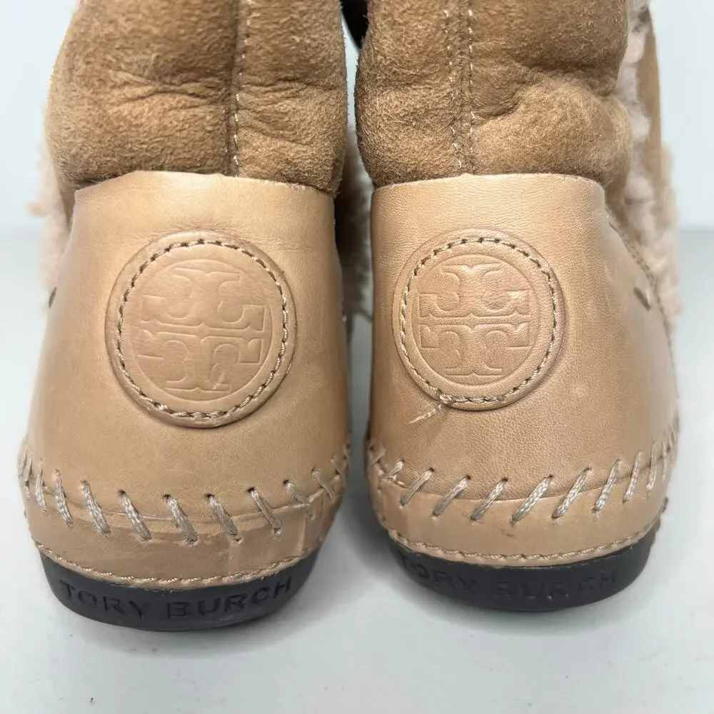 Tory Burch Moccasin Shearling Boots Size 9
